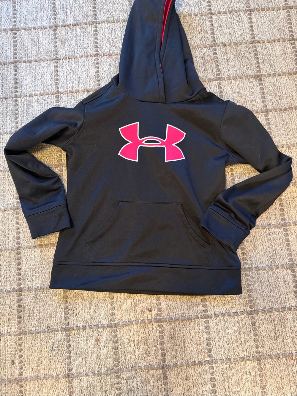 Under Armour Black Hoodie with Pink Logo for Kids